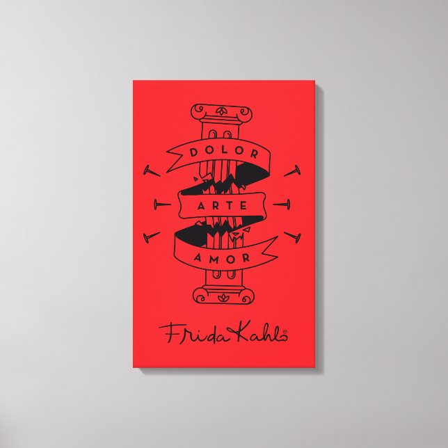 Frida Kahlo | Pain Art Liebe Leinwanddruck (Vorderseite)