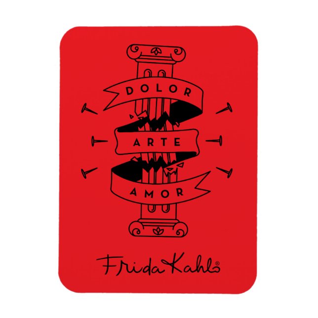 Frida Kahlo | Pain Art Liebe Magnet (Vertikal)