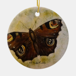 Frida Kahlo Painted Butterfly Keramikornament