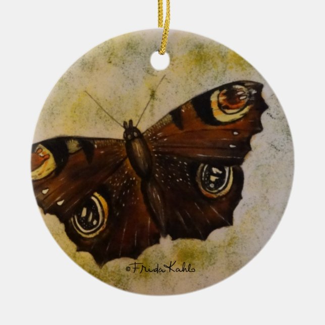 Frida Kahlo Painted Butterfly Keramikornament (Vorne)