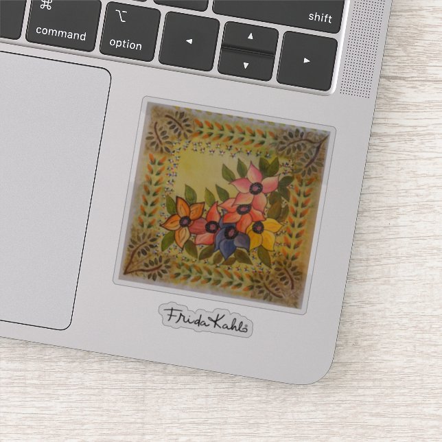 Frida Kahlo Painted Flores Aufkleber (Detail)