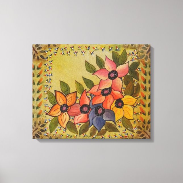 Frida Kahlo Painted Flores Leinwanddruck (Vorderseite)