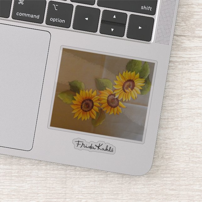 Frida Kahlo Painted Sunflowers Aufkleber (Detail)