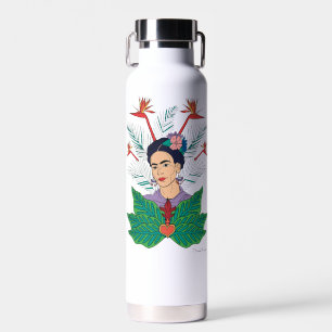 Frida Kahlo Paradiesvögel Florales Grafik Trinkflasche