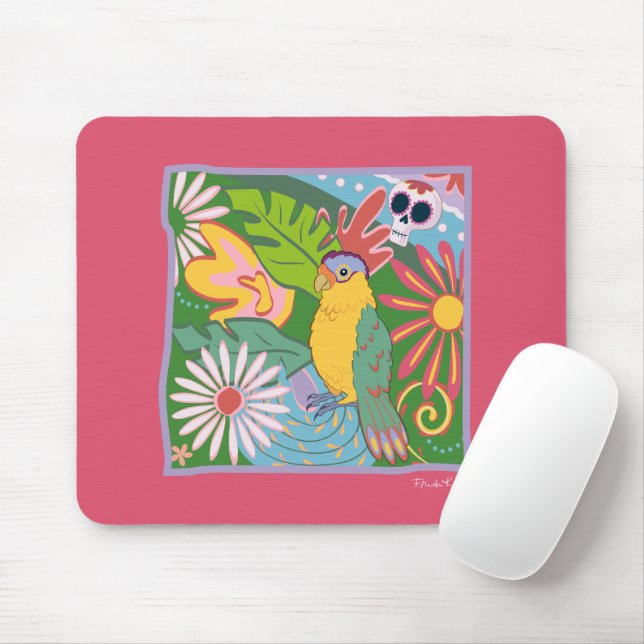 Frida Kahlo Parrot Graphic Mousepad (Mit Mouse)