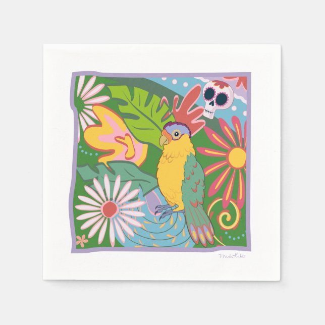 Frida Kahlo Parrot Graphic Serviette (Vorderseite)