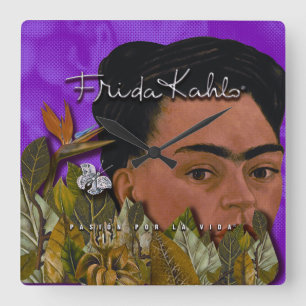 Frida Kahlo Pasion Por la Vida Quadratische Wanduhr
