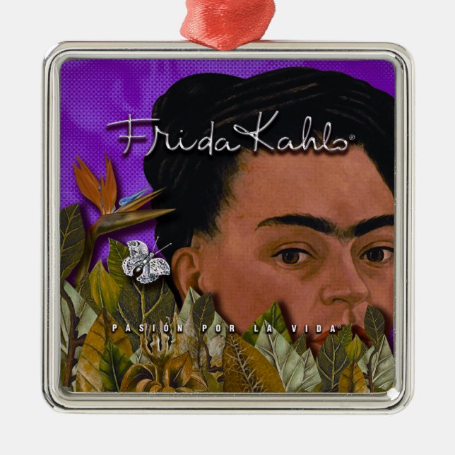 Frida Kahlo Pasion Por La Vida Silbernes Ornament (Vorne)