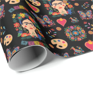 Frida Kahlo Pattern, Mexiko, Kunstgeschenk Geschenkpapier