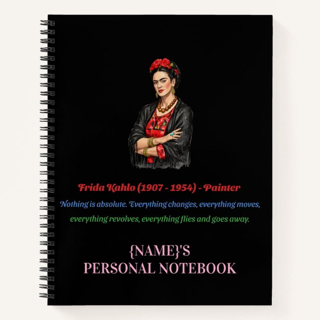 Frida Kahlo Personalized Notizbuch (Vorderseite)