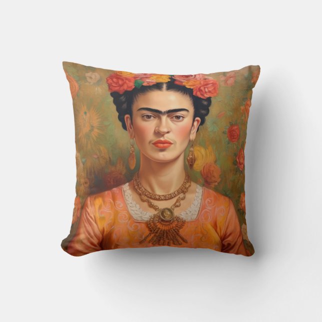 Frida Kahlo Pillow, Cushion, Frida Decor Kissen (Vorderseite)