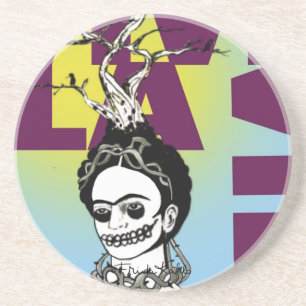 Frida Kahlo Pop Art Portrait Getränkeuntersetzer