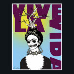 Frida Kahlo Pop Art Portrait Poster<br><div class="desc">Frida Kahlo von Rivera was in Mexican Painter remembered for her intense and vibrant works. Her work has been celebrated in Mexico as emblematic of national and indigenous tradition,  and by feminists for its unkompromising depiction of the female experience and</div>