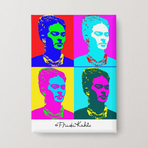 Frida Kahlo Pop Art-Porträt Button