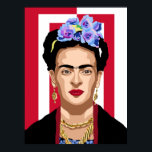 Frida Kahlo Pop Art Poster<br><div class="desc">Frida Kahlo Pop Art, Frauentag</div>
