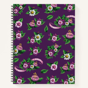 Frida Kahlo Purlpe floral Bouquet Muster Notizbuch