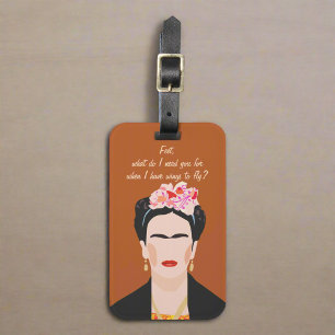 Frida Kahlo Quote Portrait l Modern Inspiration Gepäckanhänger