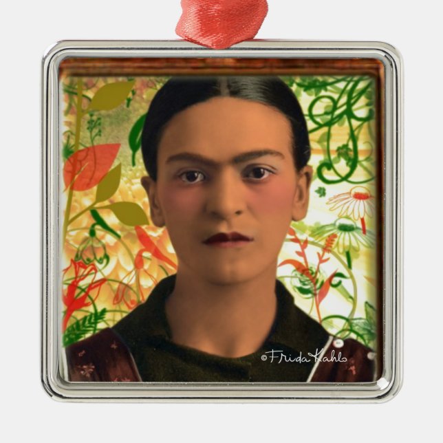 Frida Kahlo Reflejando Ornament Aus Metall (Vorne)