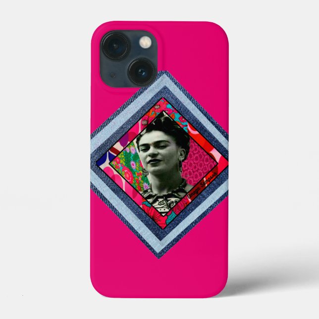 Frida Kahlo Retro Denim Diamond Case-Mate iPhone Hülle (Rückseite)