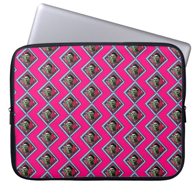 Frida Kahlo Retro Denim Diamond Electronics Bag Laptopschutzhülle (Vorderseite)