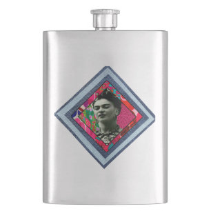 Frida Kahlo Retro Denim Diamond Flachmann