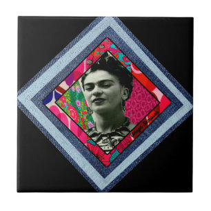 Frida Kahlo Retro Denim Diamond Fliese