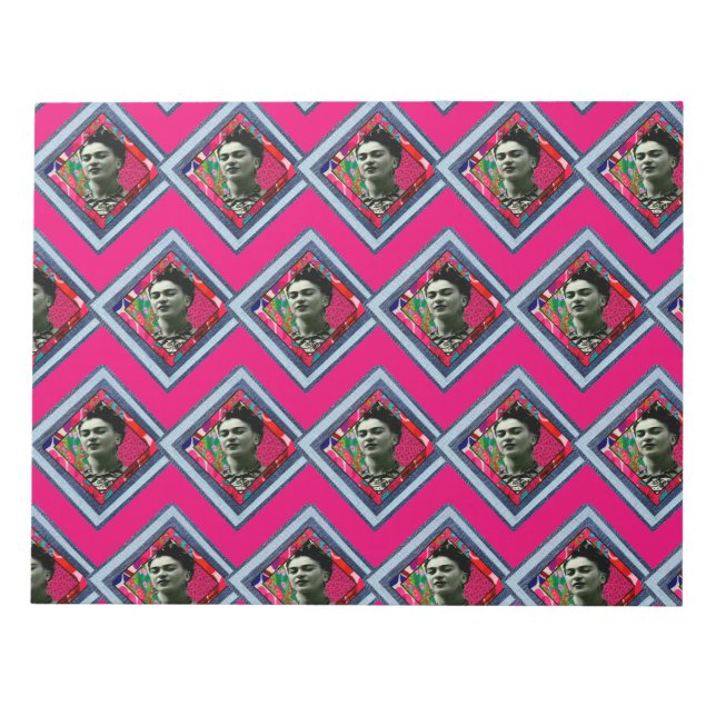 Frida Kahlo Retro Denim Diamond Notizblock (Vorderseite)