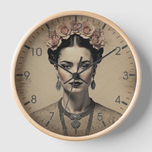 Frida Kahlo Retro Kunstschloss für eine einzigarti Uhr