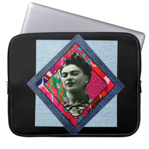 Frida Kahlo Retro Pink Denim Laptopschutzhülle