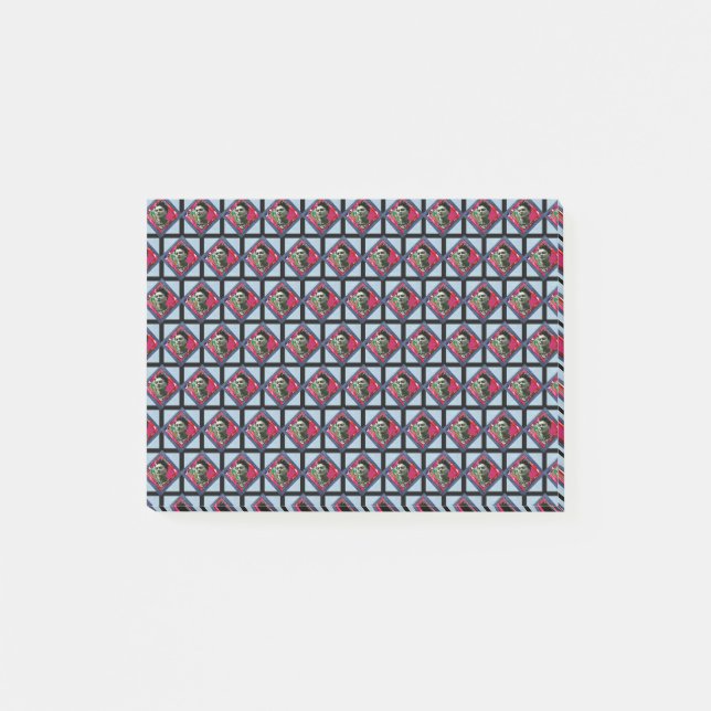 Frida Kahlo Retro Pink Denim Post-it Klebezettel (Vorderseite)