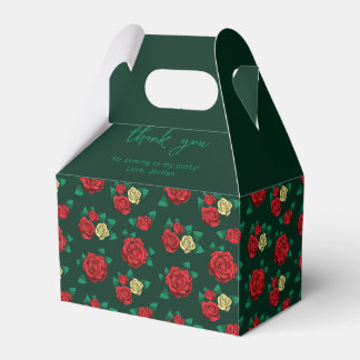 Frida Kahlo | Rote und goldene Rose Muster Geschenkschachtel