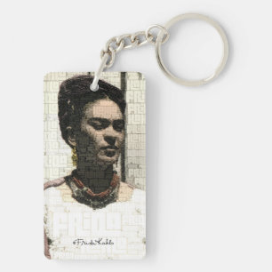 Frida Kahlo Textile Portrait Schlüsselanhänger