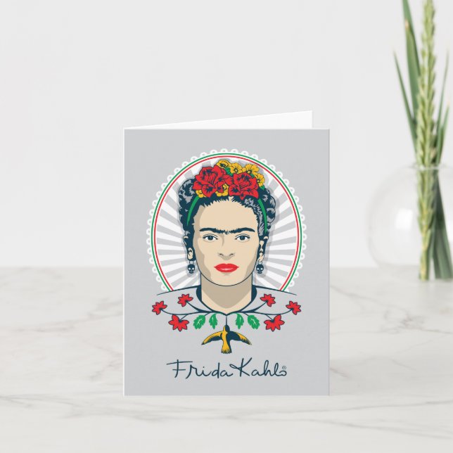 Frida Kahlo| Vintage Flora Karte (Vorderseite)