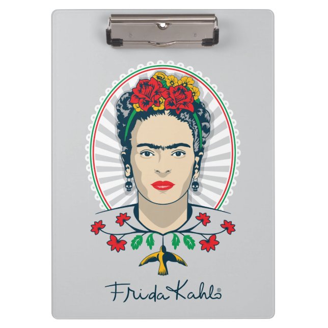 Frida Kahlo| Vintage Flora Klemmbrett (Vorderseite)