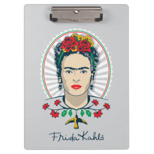 Frida Kahlo   Vintage Floral Klemmbrett