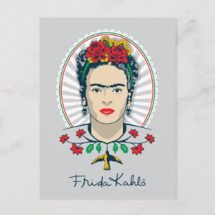 Frida Kahlo Vintage Floral Postkarte