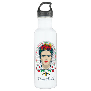 Frida Kahlo   Vintages Blumen Edelstahlflasche