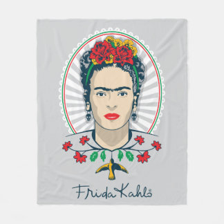 Frida Kahlo | Vintages Blumen Fleecedecke