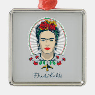 Frida Kahlo Vintages Blumen Ornament Aus Metall