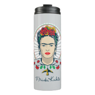 Frida Kahlo   Vintages Blumen Thermosbecher
