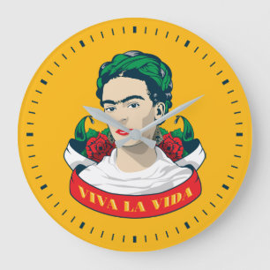 Frida Kahlo Viva la Vida Große Wanduhr