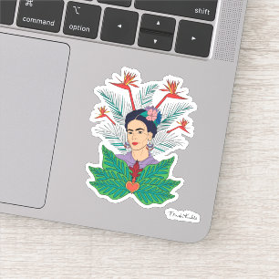 Frida Kahlo   Vögel von Paradies, florale Grafik Aufkleber