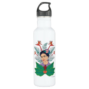 Frida Kahlo   Vögel von Paradies, florale Grafik Edelstahlflasche