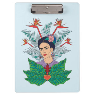 Frida Kahlo Vögel von Paradies, florale Grafik Klemmbrett