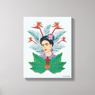 Frida Kahlo Vögel von Paradies, florale Grafik Leinwanddruck