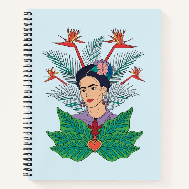 Frida Kahlo | Vögel von Paradies, florale Grafik Notizbuch (Vorderseite)