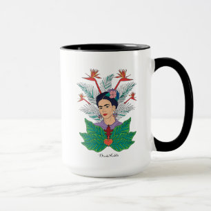 Frida Kahlo   Vögel von Paradies, florale Grafik Tasse
