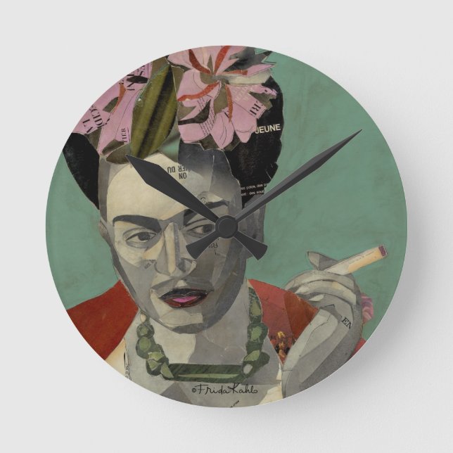 Frida Kahlo von Garcia Villegas Runde Wanduhr (Vorderseite)
