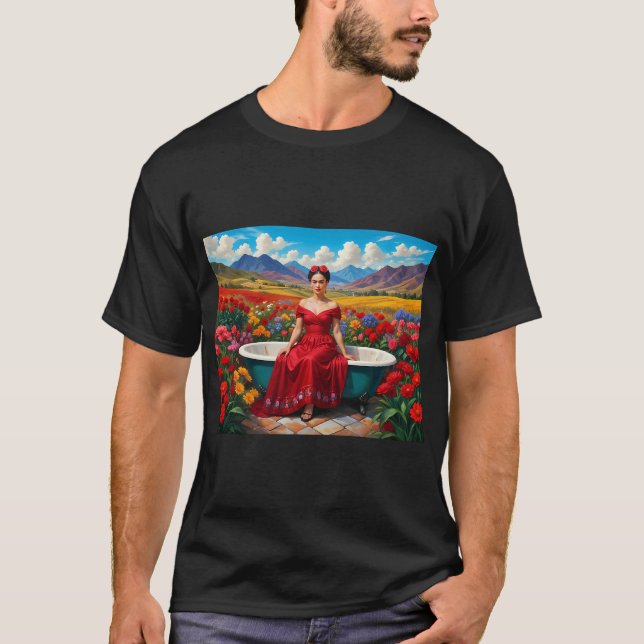 Frida Kahlo wilde Blumen T-Shirt (Vorderseite)