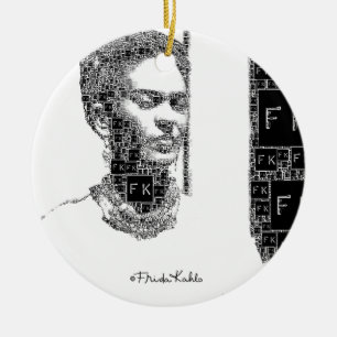 Frida Kahloschwarzweiss-Porträt Keramik Ornament